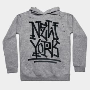 New York Tag 2 ( Black on white) Hoodie